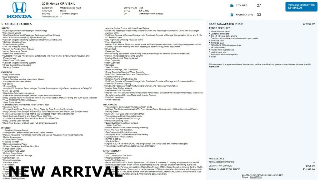 Used 2018 Honda CR-V EX-L SUV