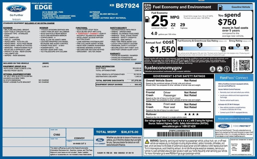 Used 2019 Ford Edge SEL SUV