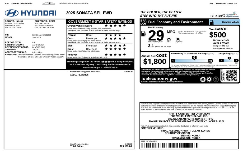 2025 Hyundai Sonata SEL's photo