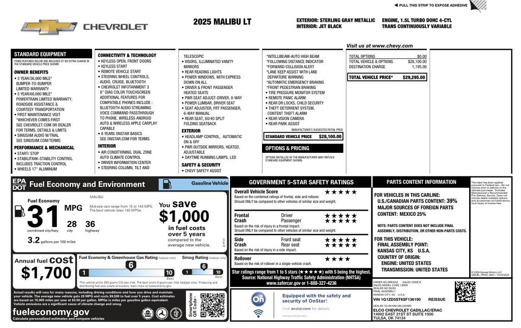 Used 2025 Chevrolet Malibu LT Sedan
