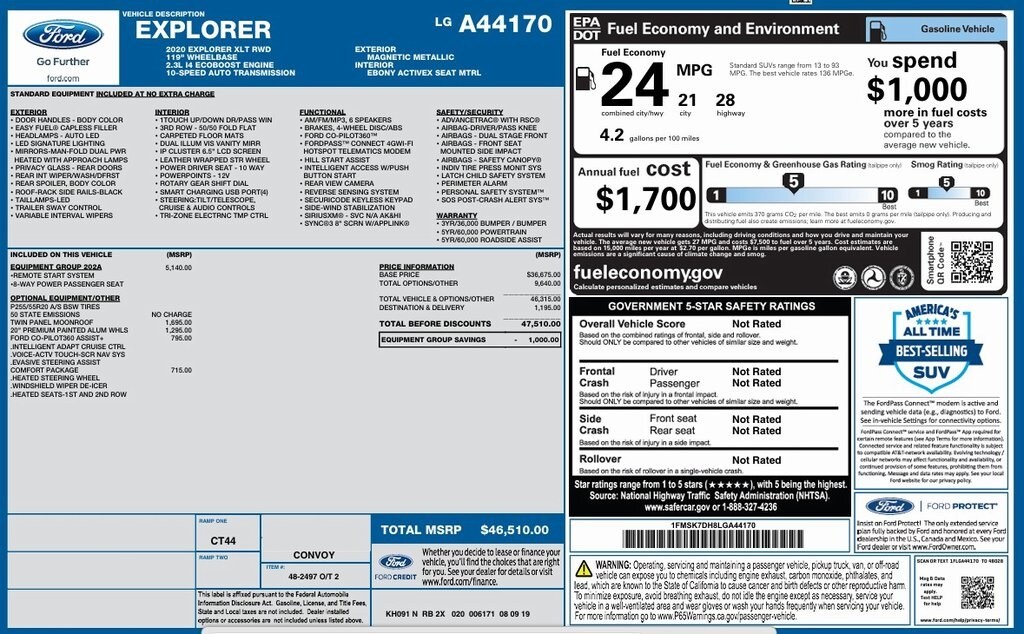 Used 2020 Ford Explorer XLT SUV