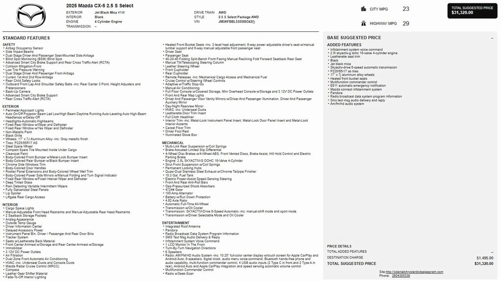 2025 Mazda CX-5 S Select Package's photo