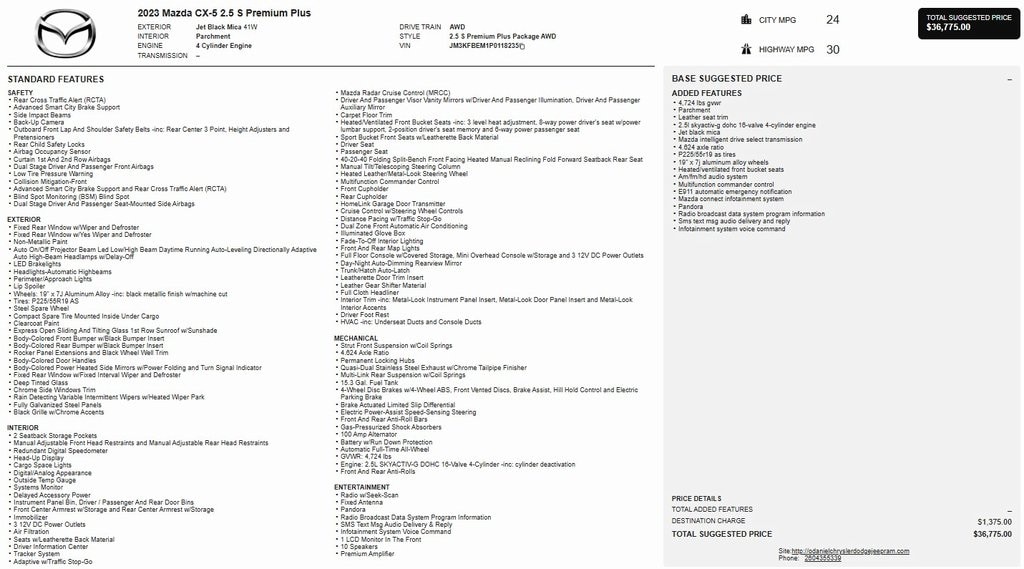 2023 Mazda CX-5 S Premium Plus package's photo