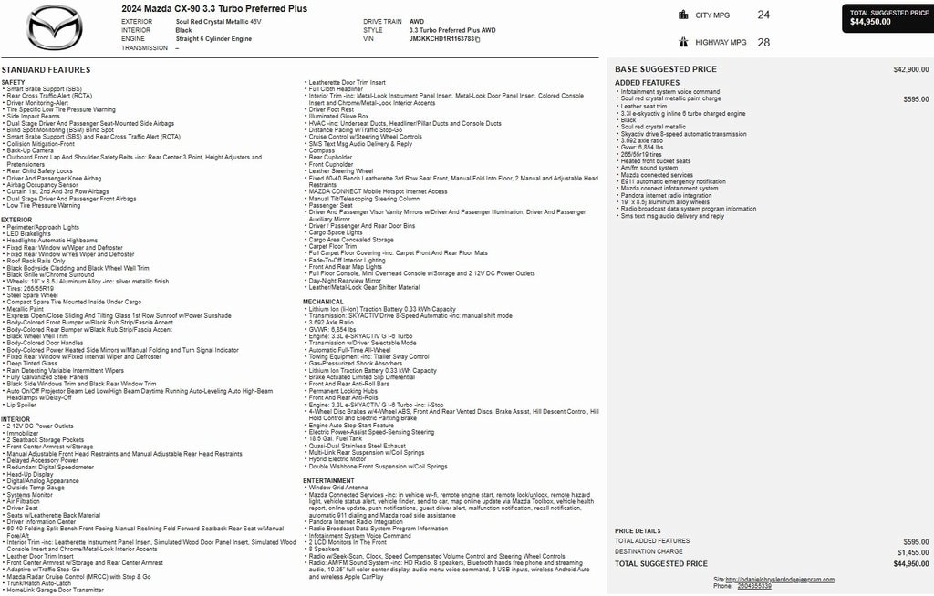 Used 2024 Mazda CX-90 3.3 Turbo Preferred Plus SUV