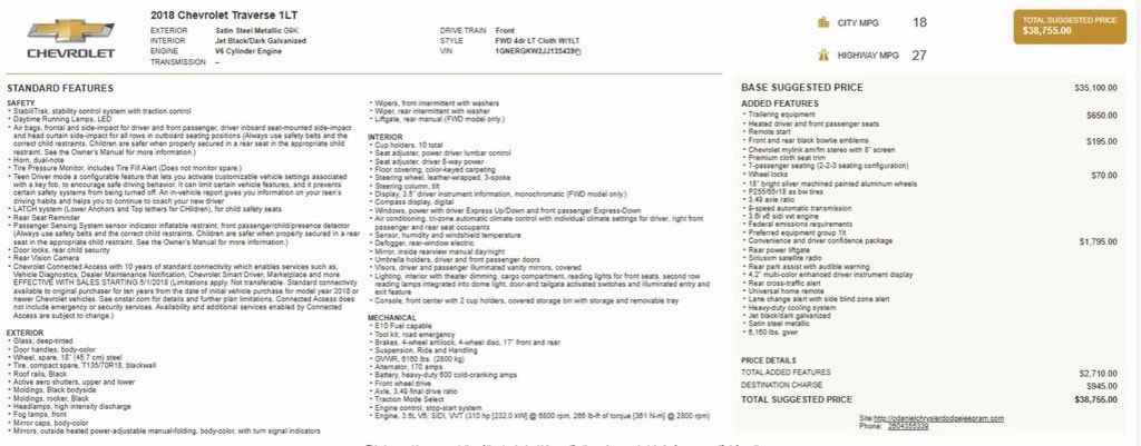 Used 2018 Chevrolet Traverse LT SUV