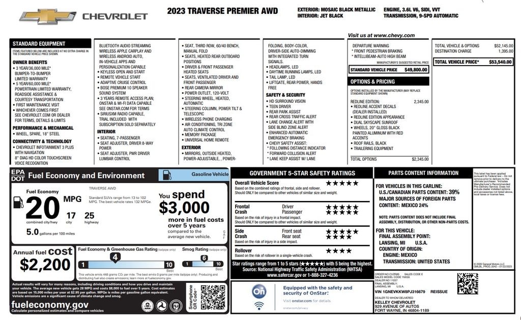 Used 2023 Chevrolet Traverse Premier SUV