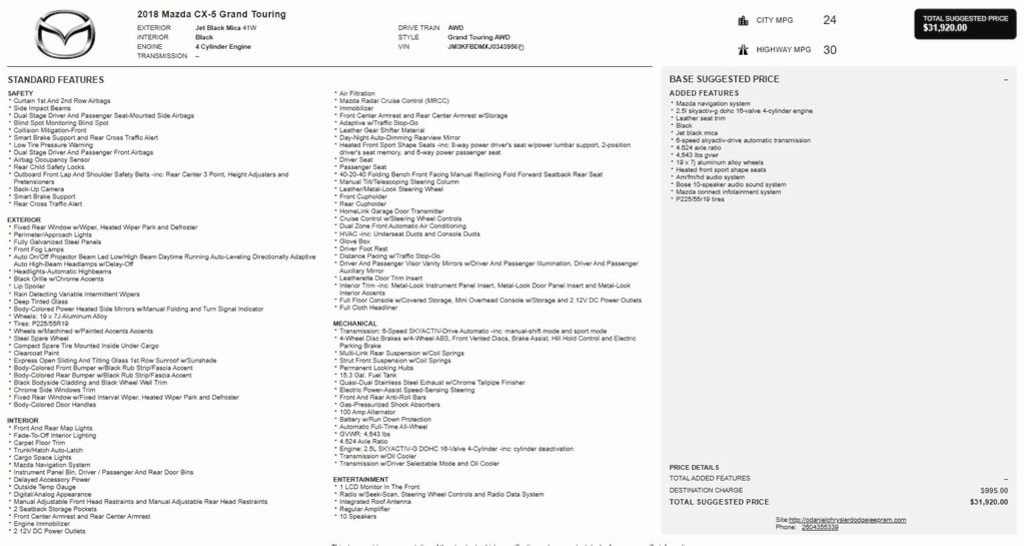 Used 2018 Mazda CX-5 Grand Touring SUV