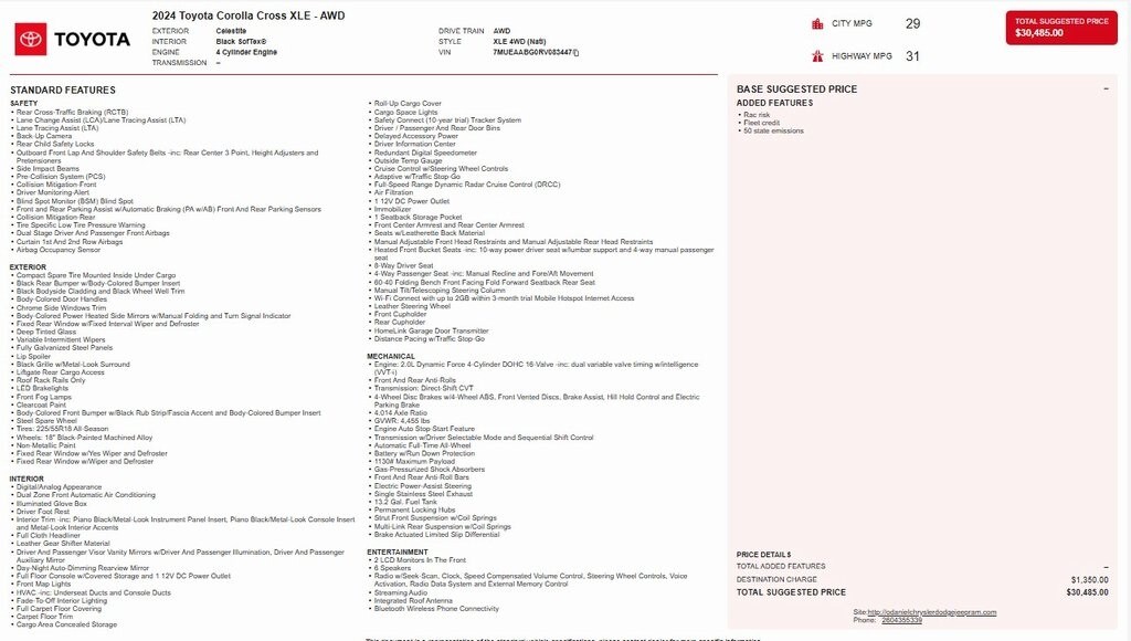 Used 2024 Toyota Corolla Cross XLE SUV