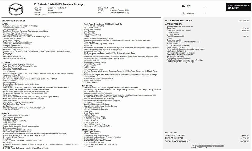 2025 Mazda CX-70 Premium Package's photo