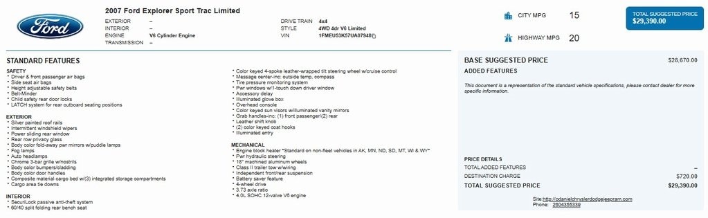 2007 Ford Explorer Sport Trac Limited's photo