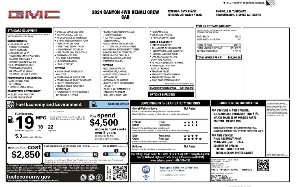 Used 2024 GMC Canyon Denali Truck Crew Cab