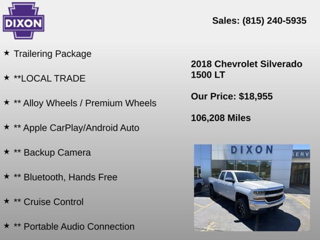 Used 2018 Chevrolet Silverado 1500 LT Truck