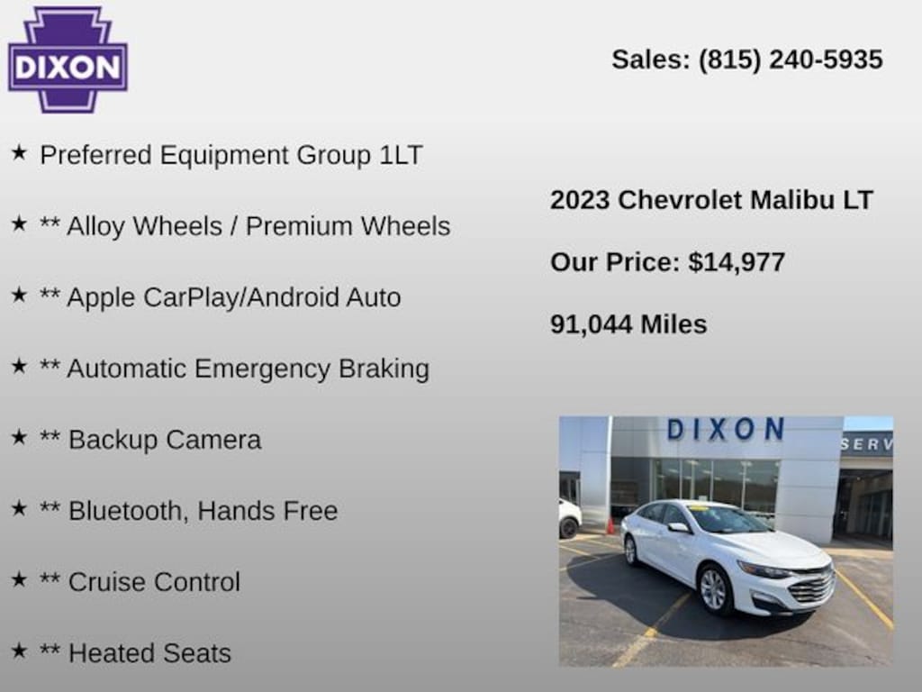 Used 2023 Chevrolet Malibu LT Sedan
