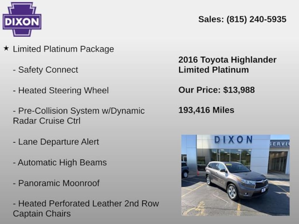 Used 2016 Toyota Highlander Limited Platinum V6 SUV