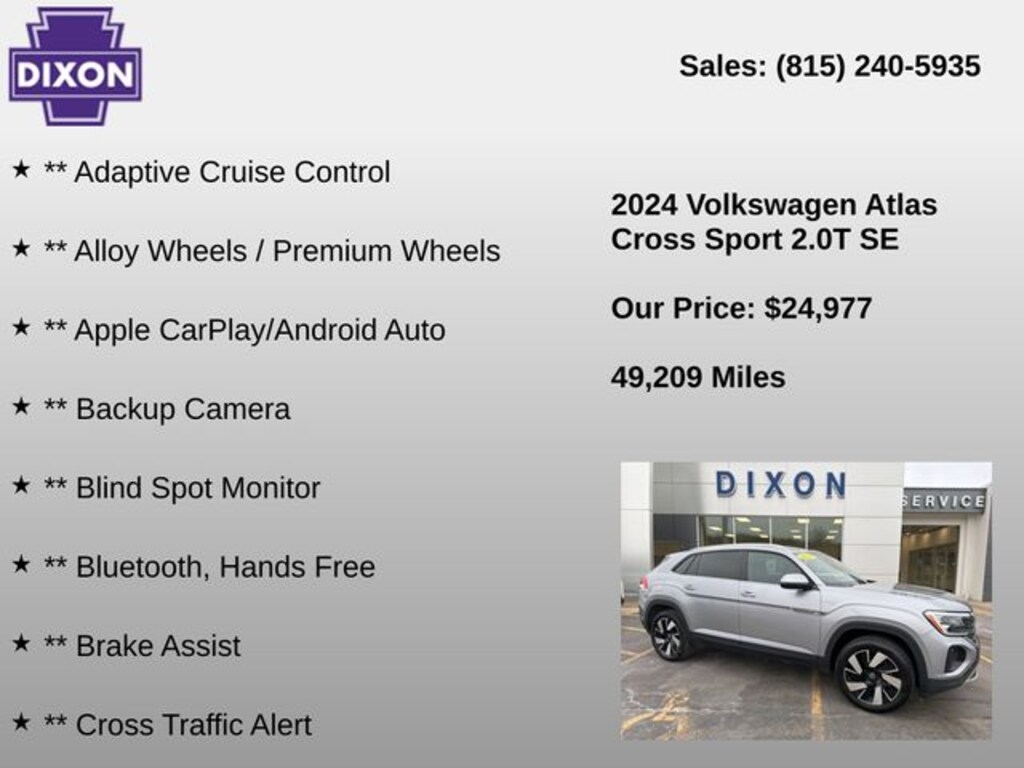 Used 2024 Volkswagen Atlas Cross Sport 2.0T SE w/Technology SUV