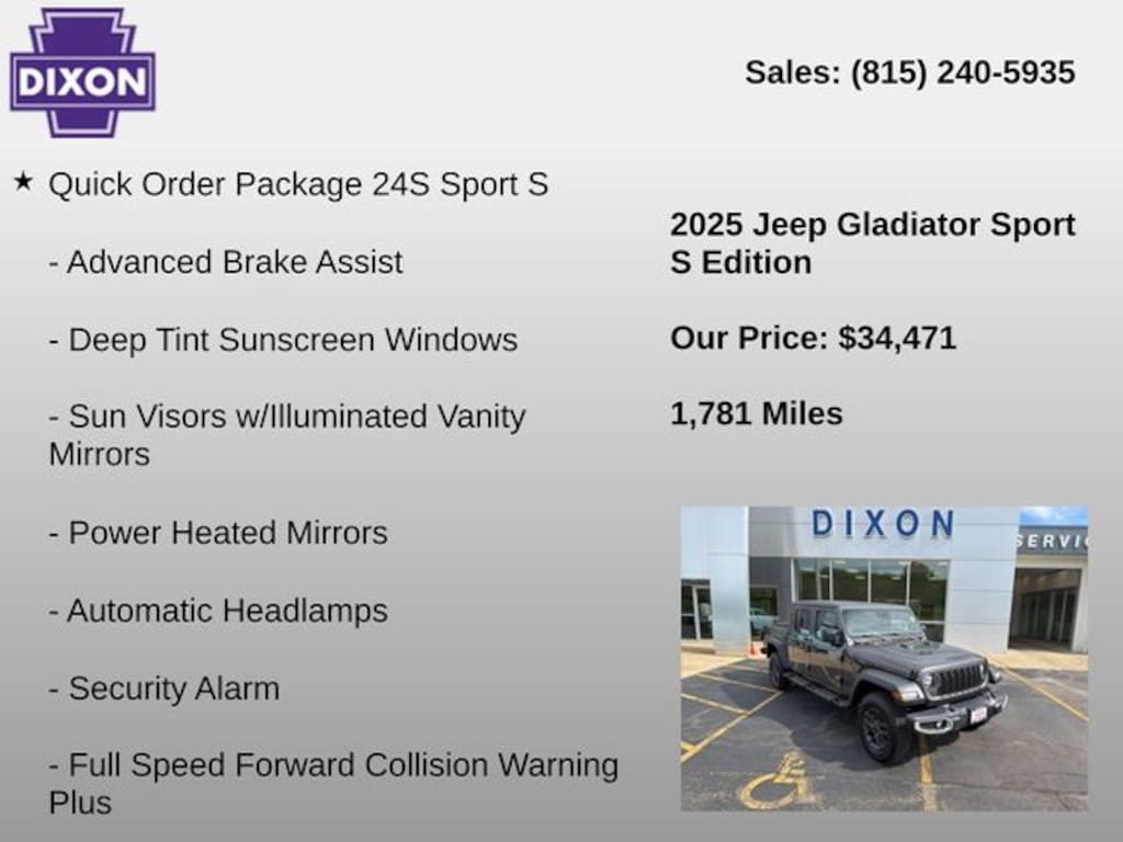 Used 2025 Jeep Gladiator Sport S Truck