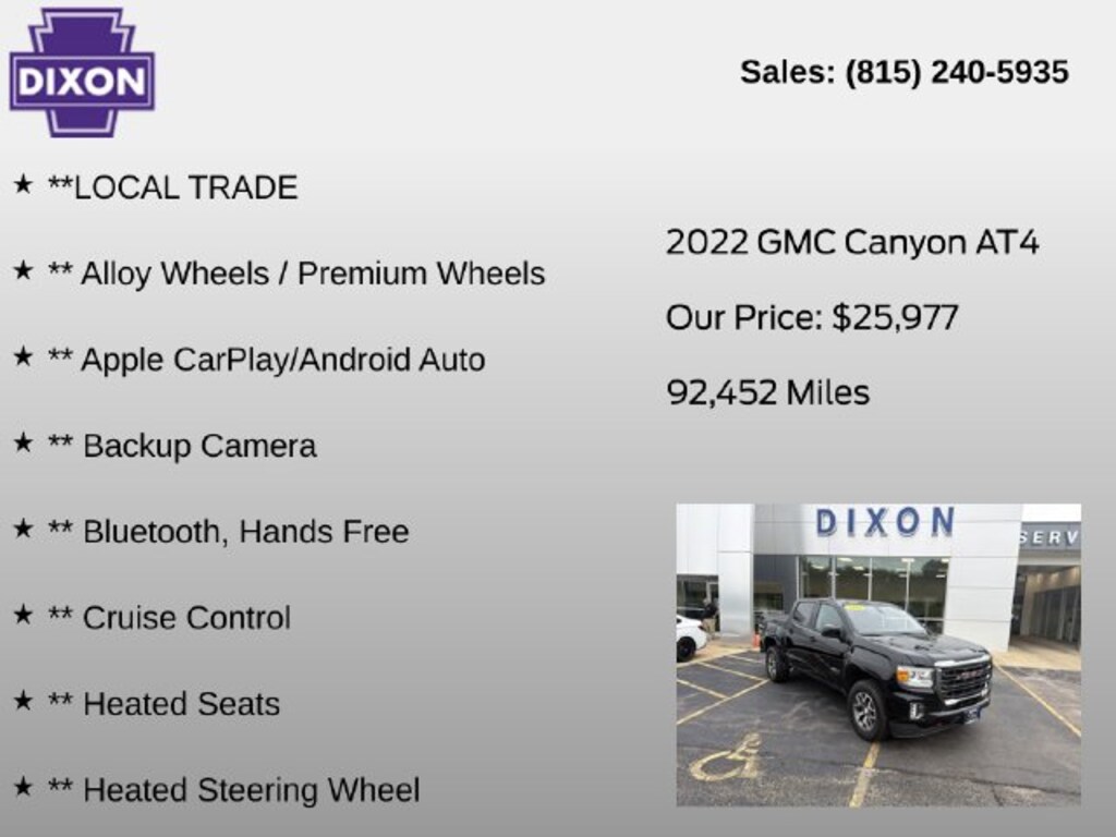 Certified 2022 GMC Canyon AT4 w/Leather Truck