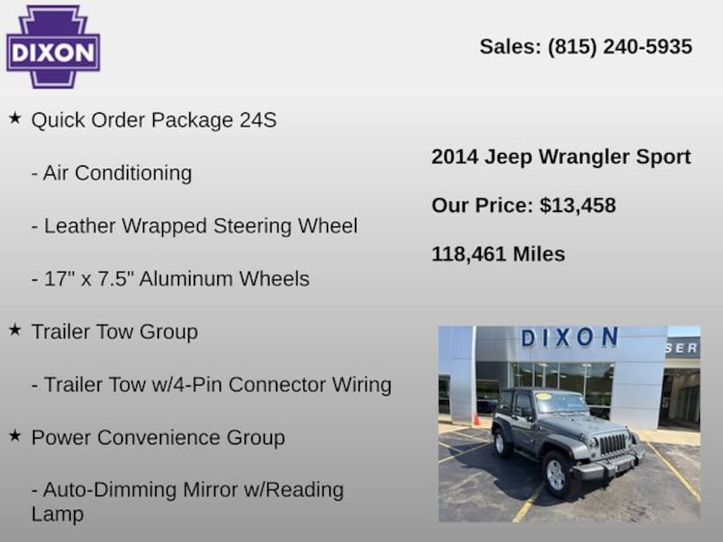 Used 2014 Jeep Wrangler Sport SUV