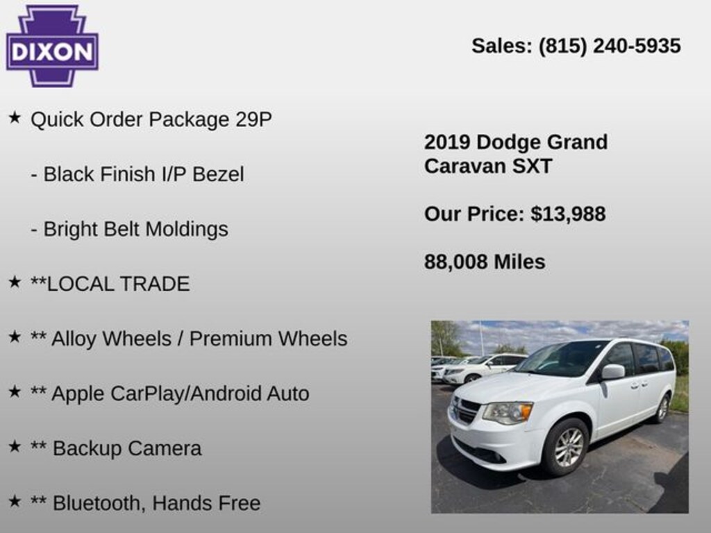 Used 2019 Dodge Grand Caravan SXT Minivan/Van