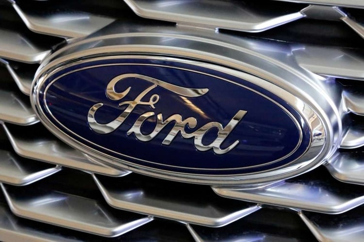 Close up of Ford Emblem on Truck