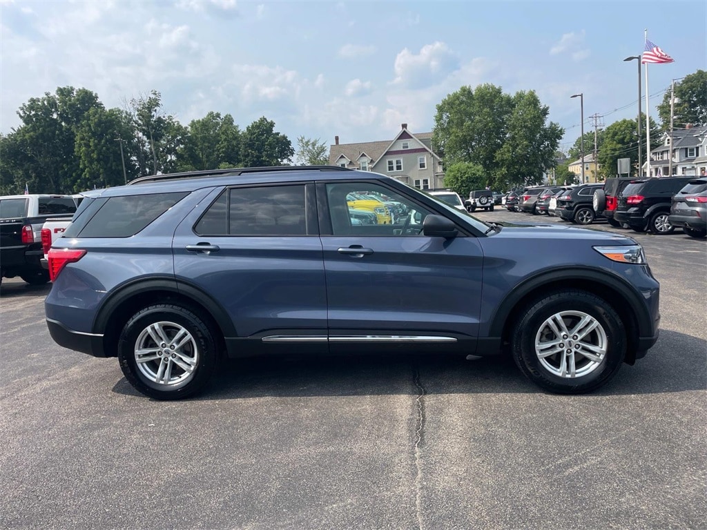 Certified 2021 Ford Explorer XLT with VIN 1FMSK8DHXMGC51022 for sale in South Easton, MA