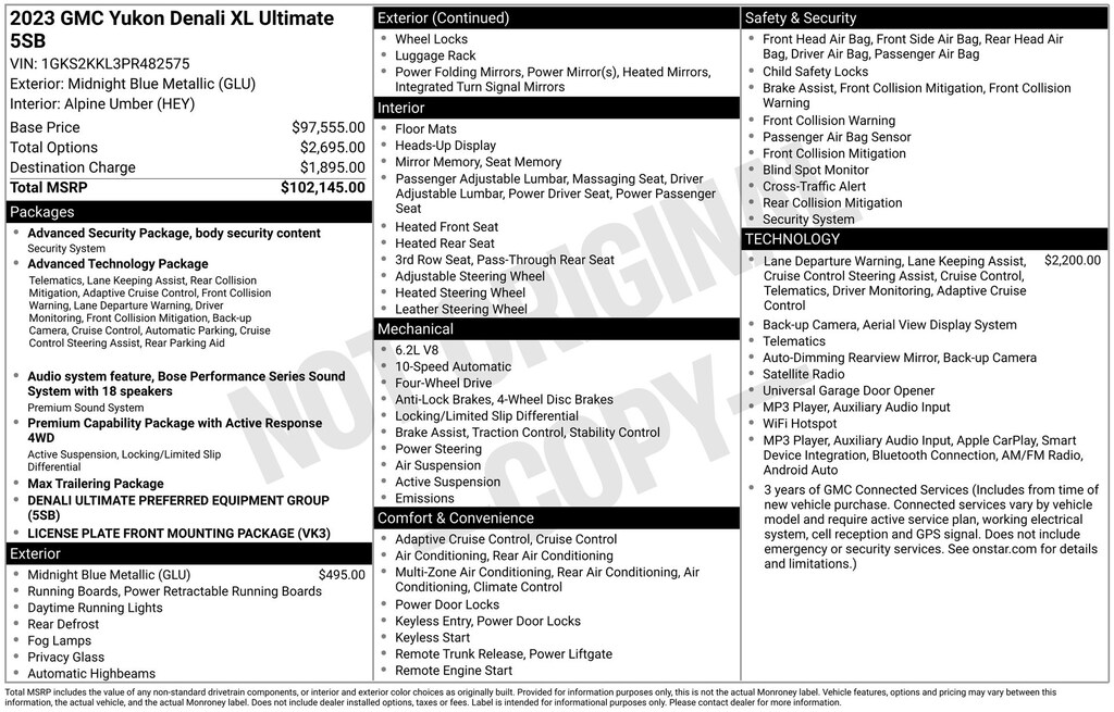 Used 2023 GMC Yukon XL Denali Ultimate SUV