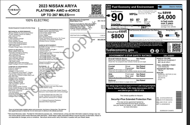 Used 2023 Nissan Ariya Platinum+ with VIN JN1DF0CD2PM701451 for sale in Skokie, IL