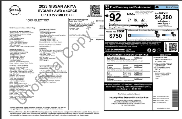 Used 2023 Nissan Ariya Evolve+ with VIN JN1DF0BBXPM703433 for sale in Skokie, IL