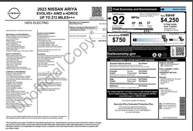 Used 2023 Nissan Ariya Evolve+ with VIN JN1DF0BB0PM708334 for sale in Skokie, IL