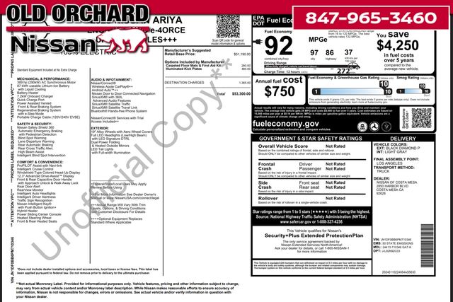 Used 2023 Nissan Ariya Engage+ with VIN JN1DF0BB6PM710346 for sale in Skokie, IL