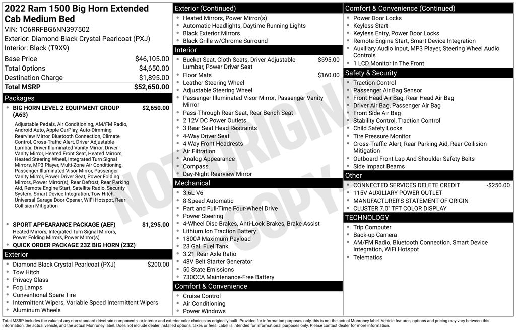 Advanced Derivatives Pricing and …説明欄参照 Used 2022 Ram 1500 For Sale at Oliverio Auto | VIN: 1C6RRFBG6NN397502