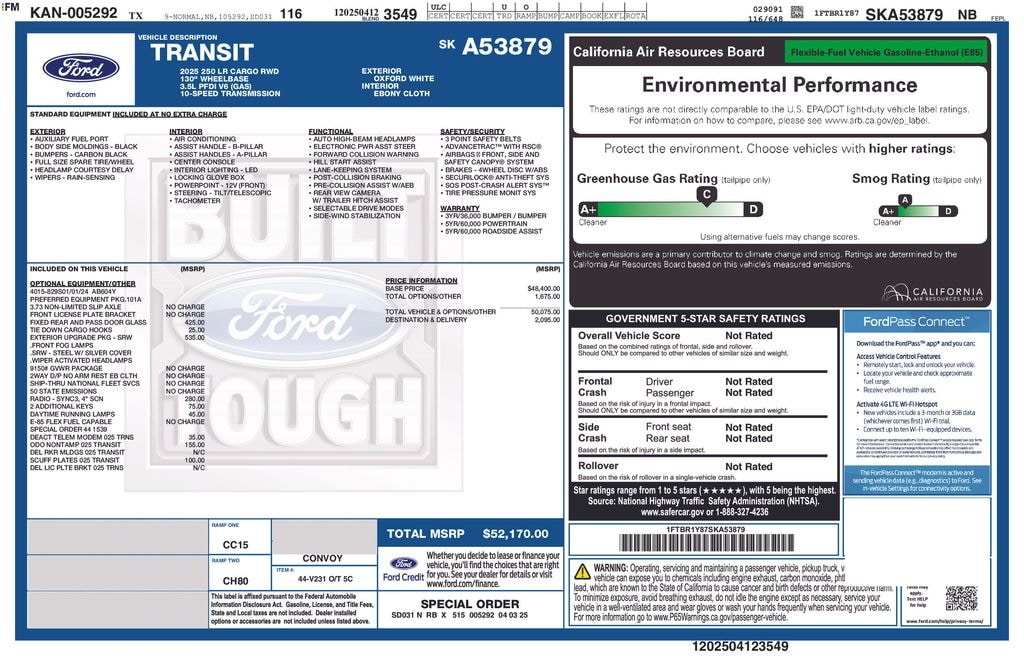 Used 2025 Ford Transit-250 Base Cargo Van