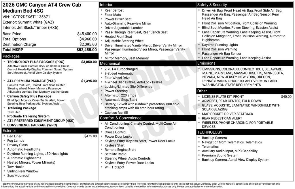 New 2026 GMC Canyon AT4 Truck