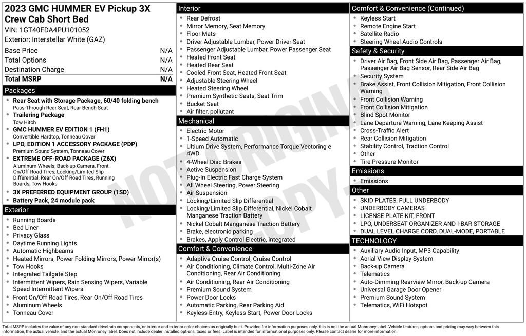 Used 2023 GMC HUMMER EV Pickup 3X Truck