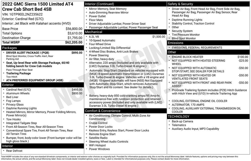 Used 2022 GMC Sierra 1500 Limited AT4 Truck