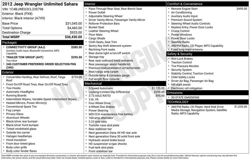 Used 2012 Jeep Wrangler Unlimited Sahara