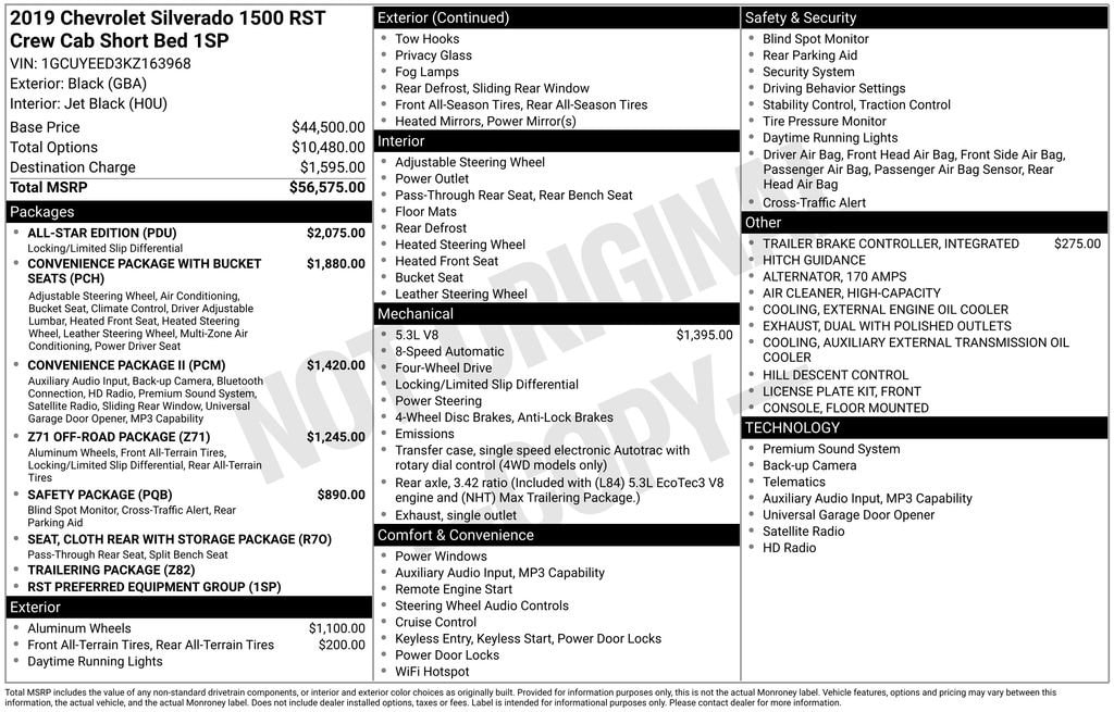 Used 2019 Chevrolet Silverado 1500 RST Truck