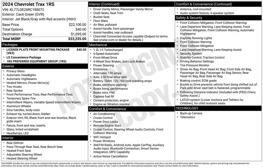 Used 2024 Chevrolet Trax 1RS SUV