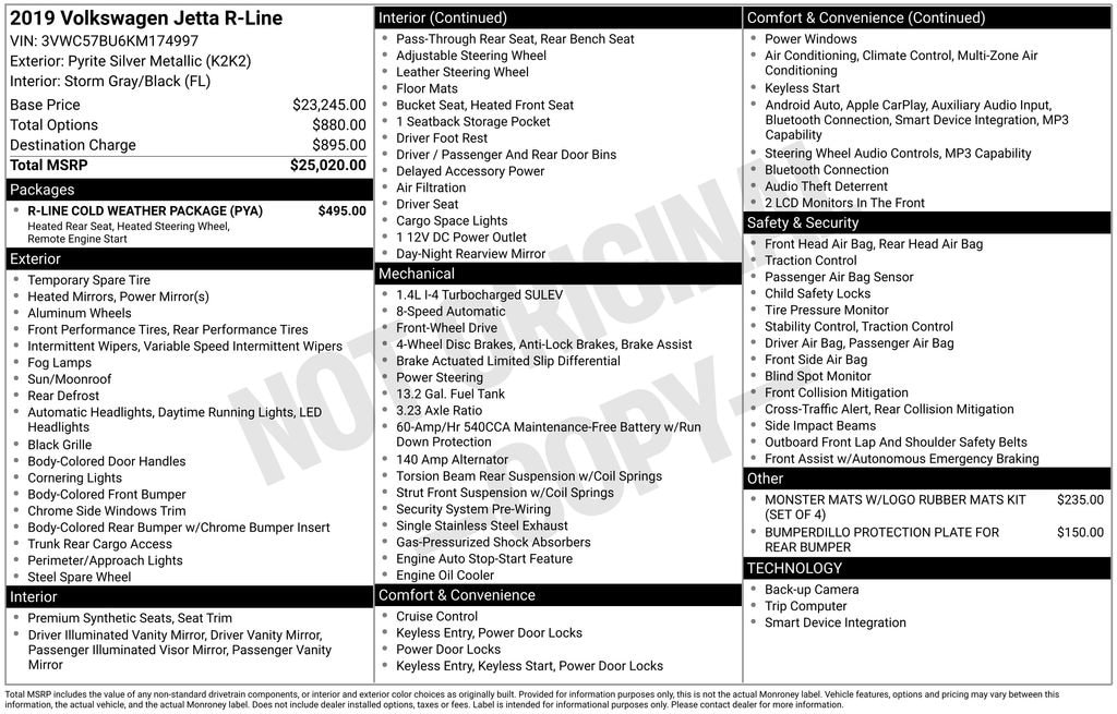 Used 2019 Volkswagen Jetta S