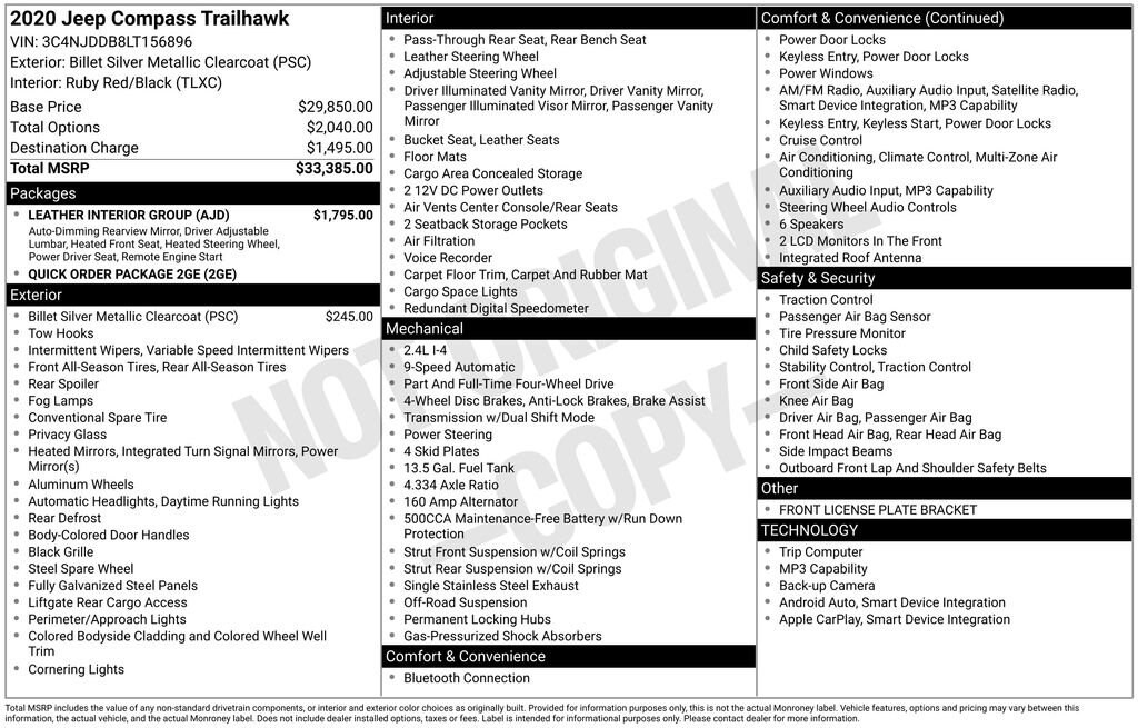 Used 2020 Jeep Compass Trailhawk