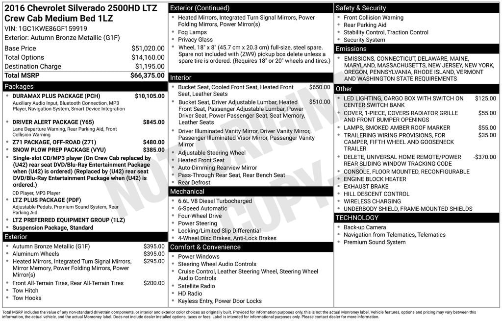Used 2016 Chevrolet Silverado 2500 HD LTZ Truck