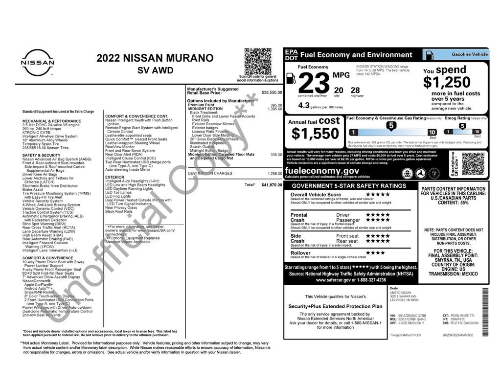 Used 2022 Nissan Murano SV