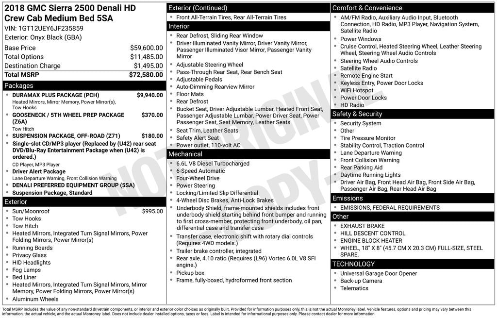 Used 2018 GMC Sierra 2500 HD Denali Truck