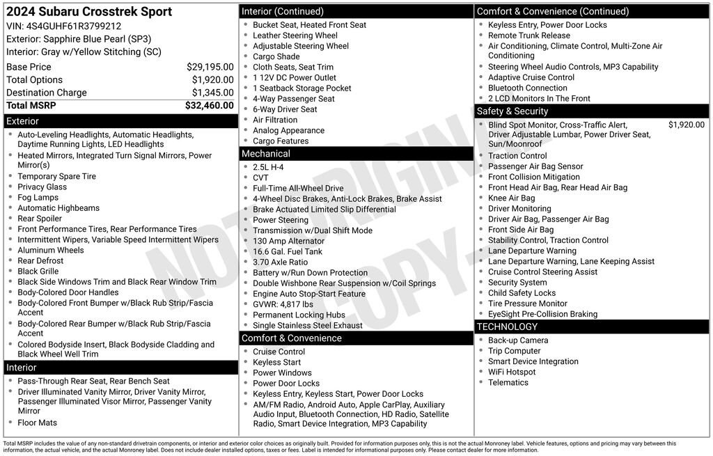 Used 2024 Subaru Crosstrek Sport