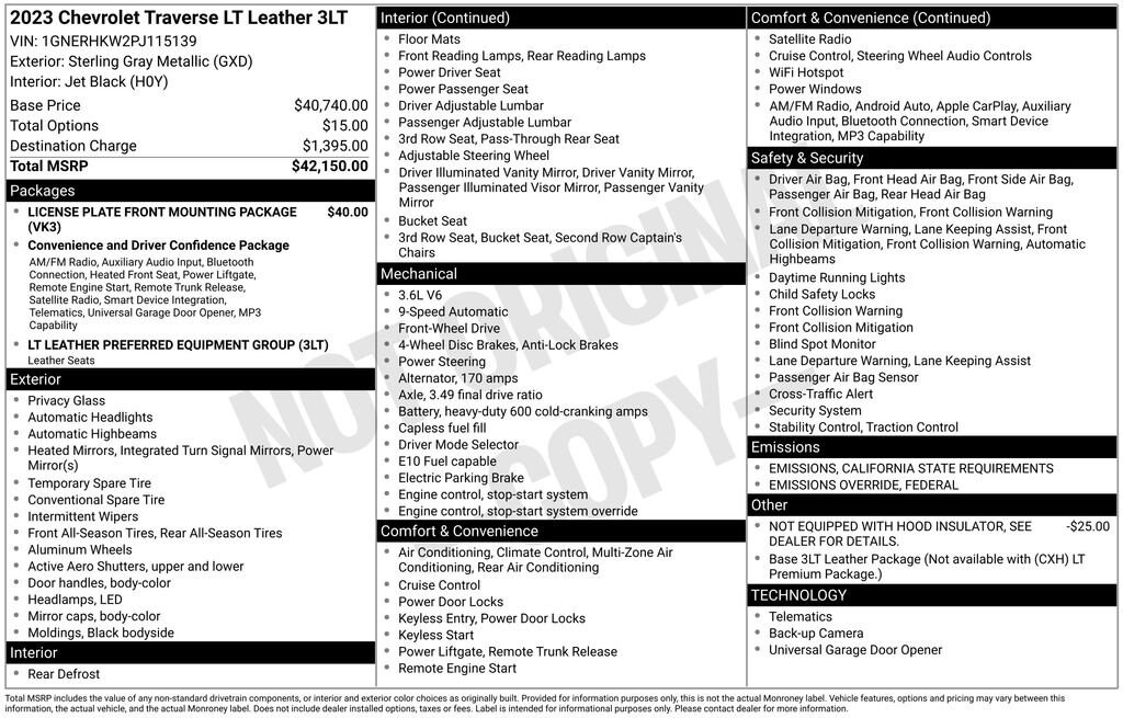 Used 2023 Chevrolet Traverse LT Leather SUV