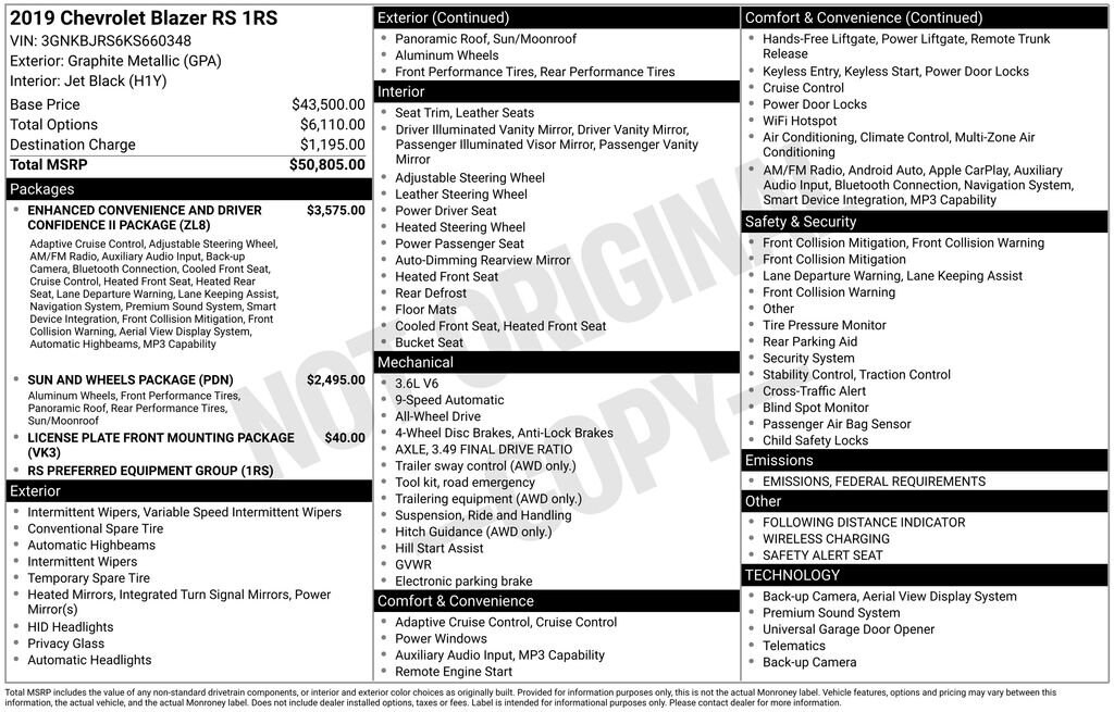 Used 2019 Chevrolet Blazer RS SUV