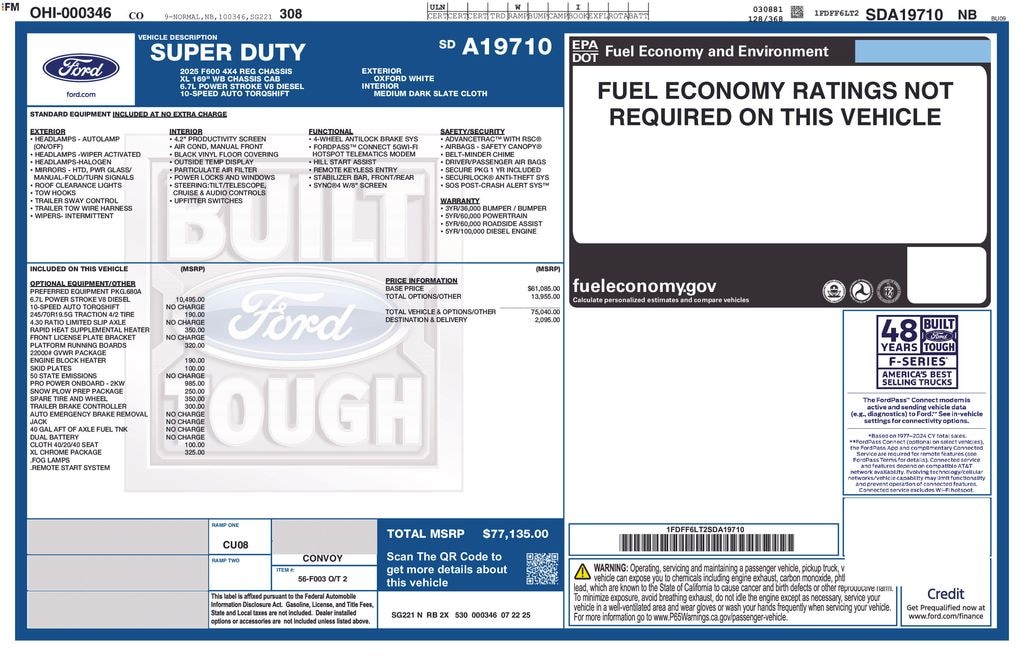 New 2025 Ford Chassis Cab F-600 XL TRUCK