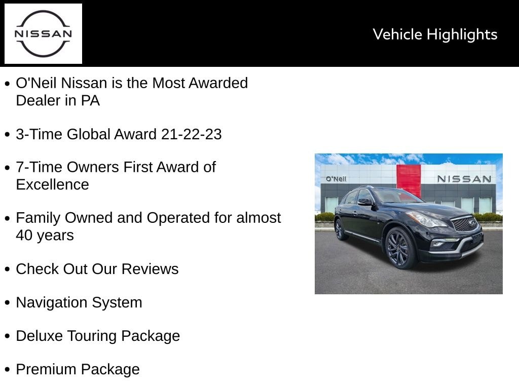 Used 2017 INFINITI QX50 Base with VIN JN1BJ0RR9HM401903 for sale in Warminster, PA