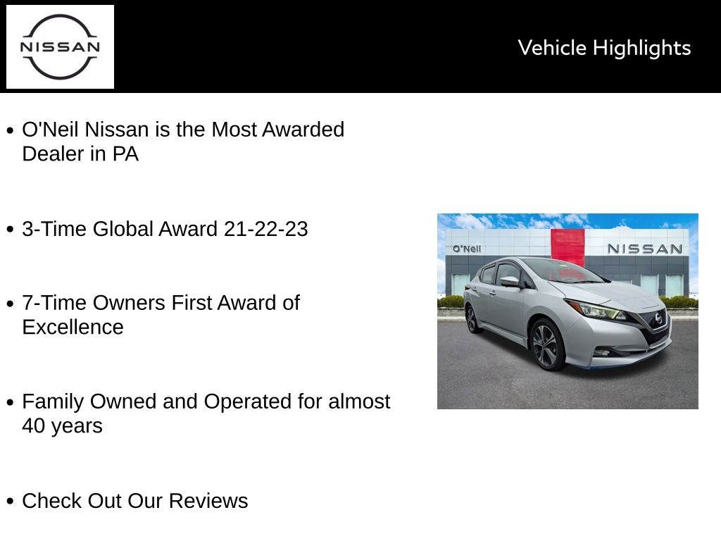 Used 2021 Nissan Leaf SL Plus with VIN 1N4BZ1DV4MC551231 for sale in Warminster, PA