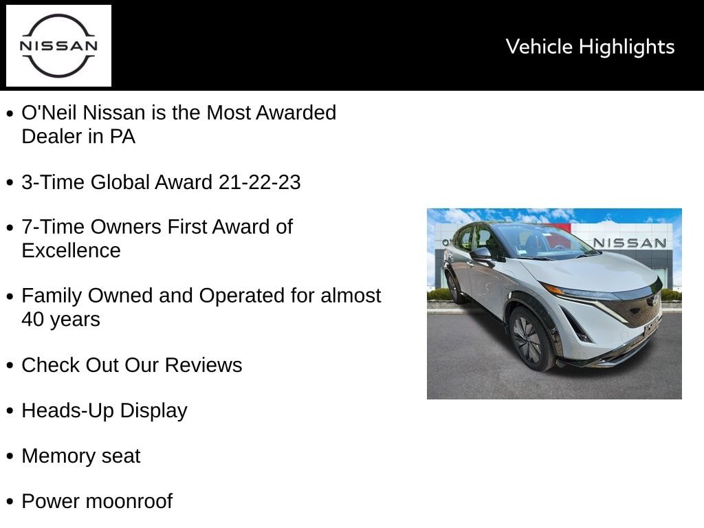 Certified 2023 Nissan Ariya Evolve+ with VIN JN1DF0BB9PM706176 for sale in Warminster, PA